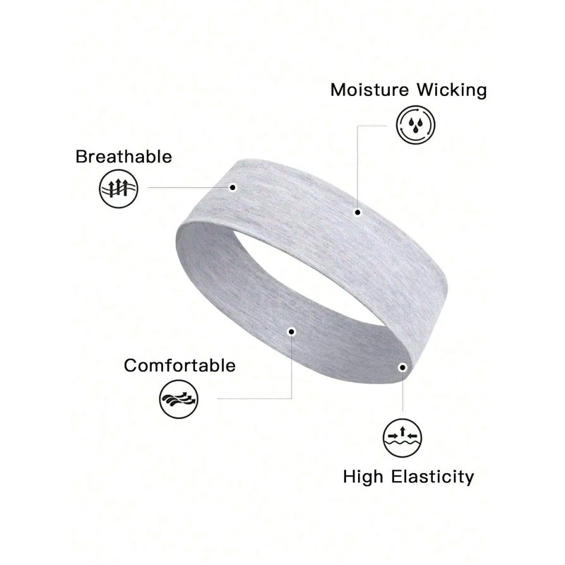 FlexFit LeopardPrint Solid Headband Set 6Piece SweatAbsorbing Headbands For Unisex Sports Leisur 5