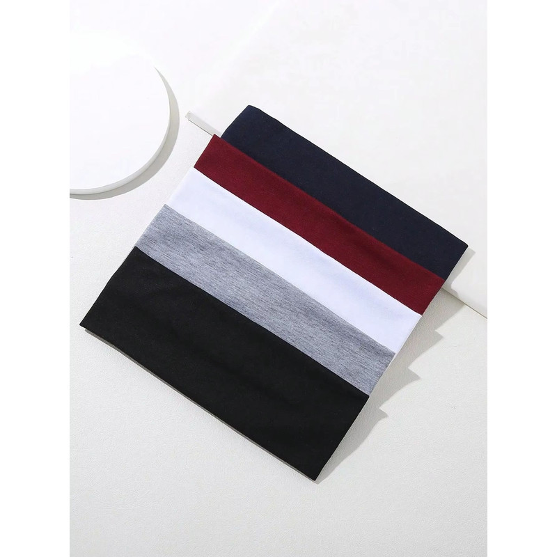 FlexFit LeopardPrint Solid Headband Set 6Piece SweatAbsorbing Headbands For Unisex Sports Leisur 8