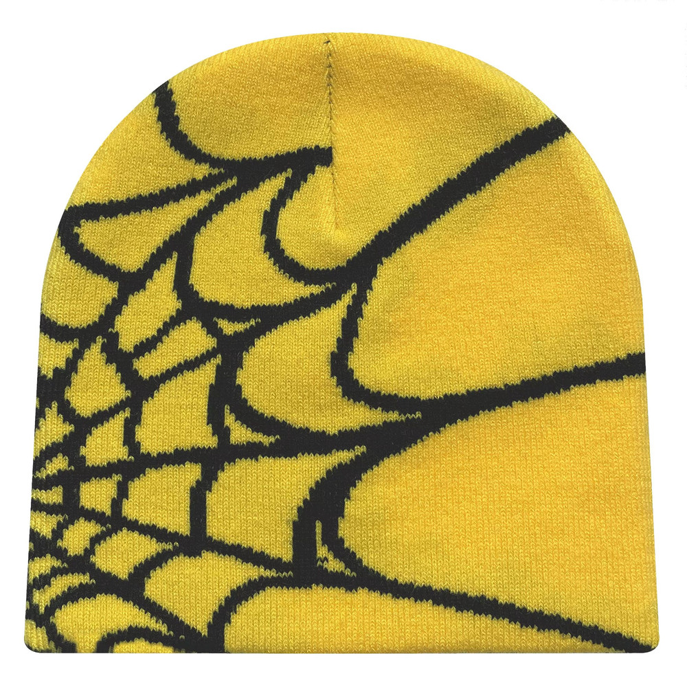 WebRide Y2K Unisex Knit Beanie SpiderWeb Pattern Outdoor Hat For Men Women 2