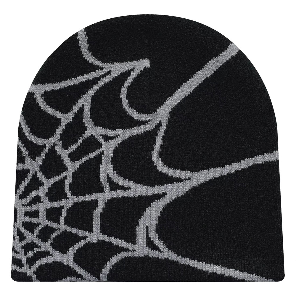 WebRide Y2K Unisex Knit Beanie SpiderWeb Pattern Outdoor Hat For Men Women 4