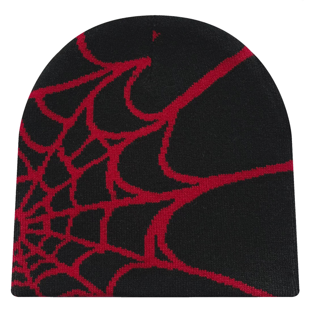 WebRide Y2K Unisex Knit Beanie SpiderWeb Pattern Outdoor Hat For Men Women 5
