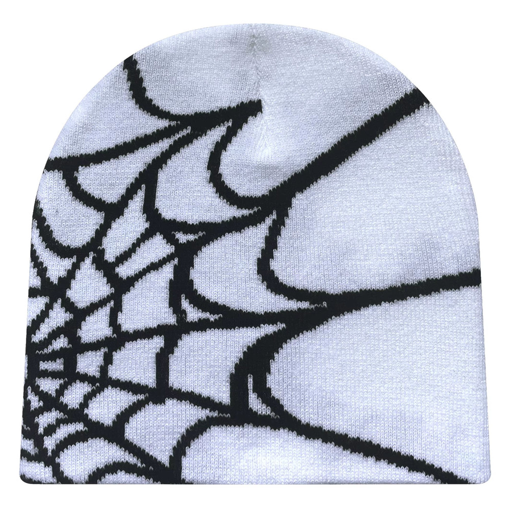 WebRide Y2K Unisex Knit Beanie SpiderWeb Pattern Outdoor Hat For Men Women 7