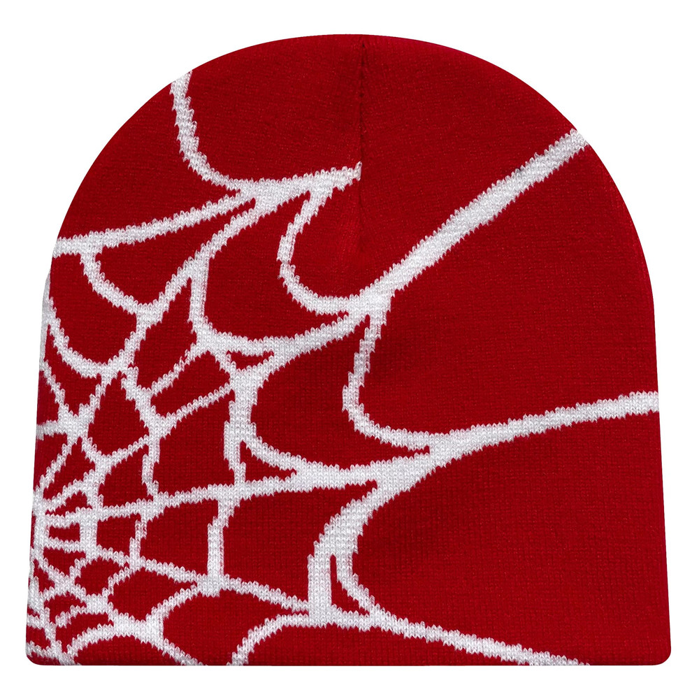 WebRide Y2K Unisex Knit Beanie SpiderWeb Pattern Outdoor Hat For Men Women 14