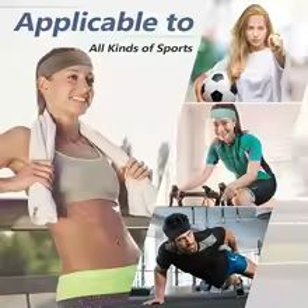 ActiveGrip 6Pack Solid Headbands SweatAbsorbing Workout Headbands For Men Women 2