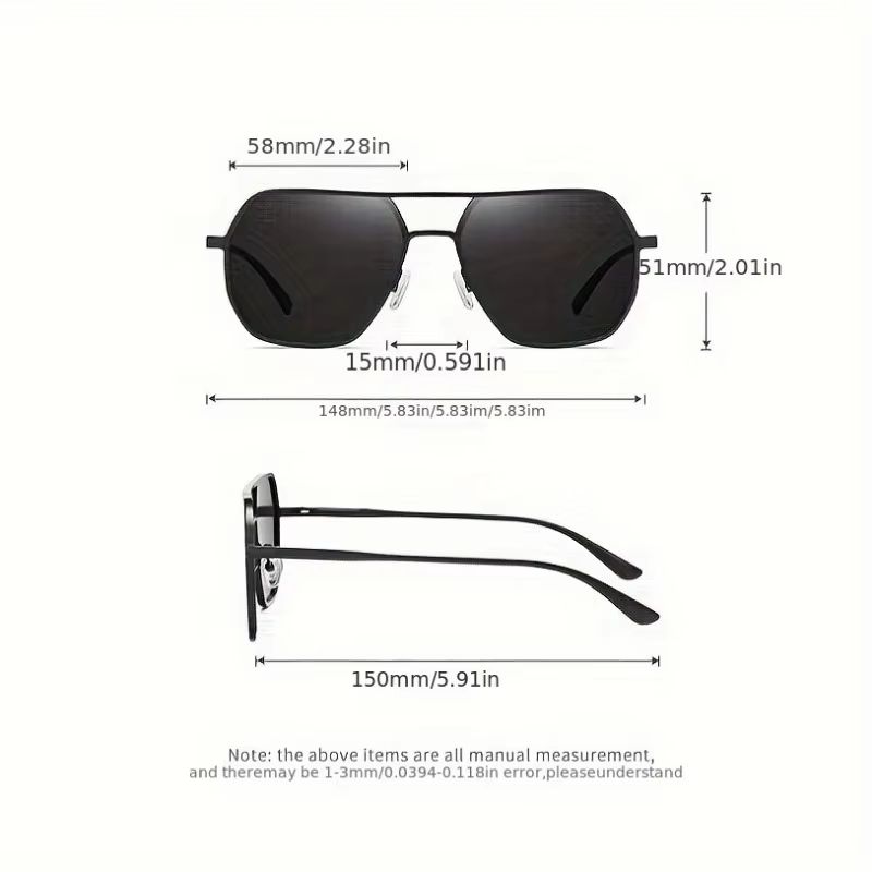 DriveShade Photochromic Polarized Square Sunglasses Metal Frame Unisex 3
