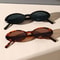 Leopard Luxe Oval Sunglasses Small Frame Brown Leopard Print For Women Men 4