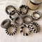 Checkered Comfort Stretch Hair Rings Versatile Black White Pack 0