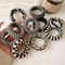 Checkered Comfort Stretch Hair Rings Versatile Black White Pack 4
