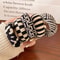 Checkered Comfort Stretch Hair Rings Versatile Black White Pack 5