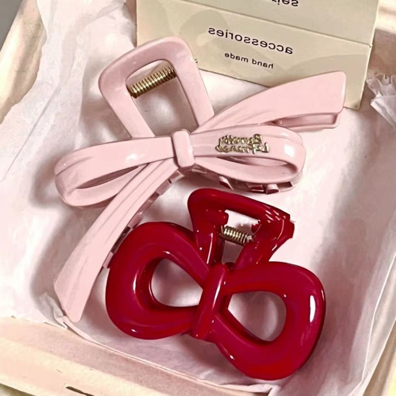 PolkaDot Bow Claw Clips Set Vintage Blue Red Trend Hair Accessory 19