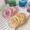 ColorTwist Jelly Coil Hair Tie Set 6Piece Vibrant Spiral Ponytail Holders 2