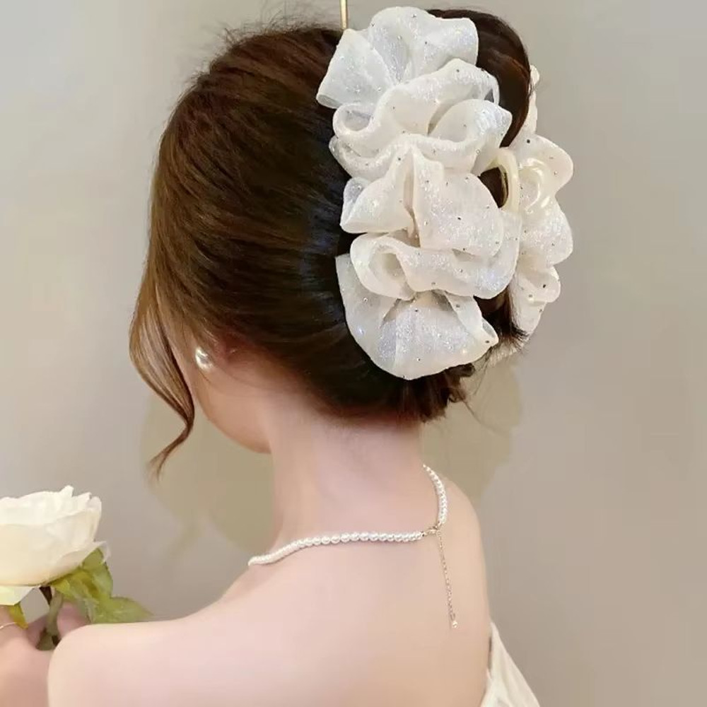 MeshBow Clip Elegance Hair Claw Stylish Korean Inspired Hair Accessory For Women Girls 8