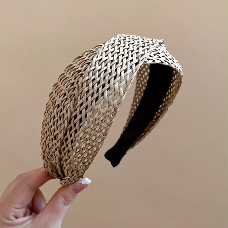 French Stripe Yarn WideEdge Headband Solid Color High Headband For Women Girls 13