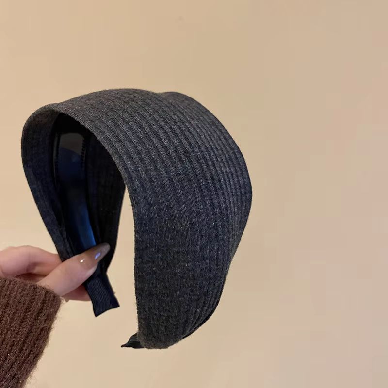French Stripe Yarn WideEdge Headband Solid Color High Headband For Women Girls 23