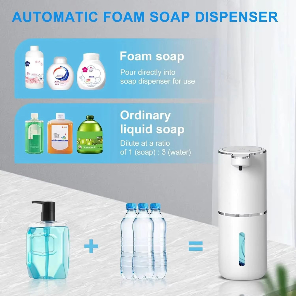 AutoFoam Touchless 380 Ml USBRechargeable Foam Soap Dispenser 4Level Adjustable For Bathroom Kitc 4