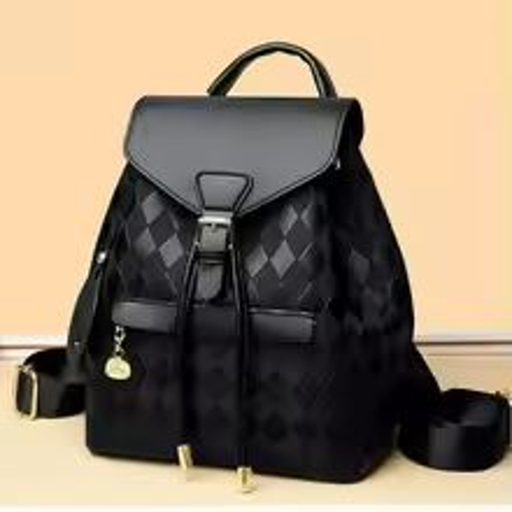 Soft PU Leather Multifunctional Womens Backpack Casual Black College Travel Shoulder Bag 1