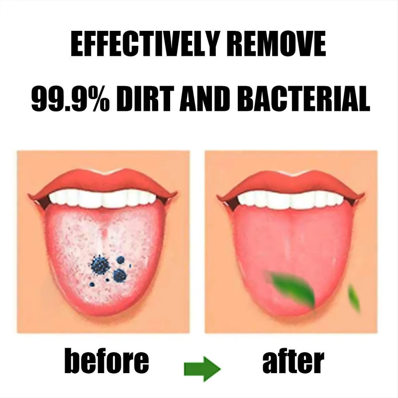 FreshClean Reusable Silicone Tongue Scraper Set 14Piece Kit For Adults Kids 3