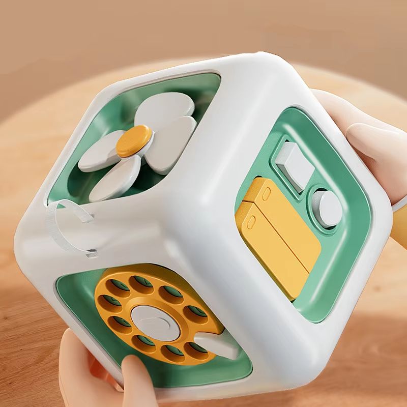 SkillCube 6in1 Montessori Sensory FineMotor Busy Board Cube Educational Toy For Boys Girls 0