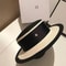 Chic FlatTop Sun Straw Hat Womens BritishFrench Elegant Black White Summer Hat 4