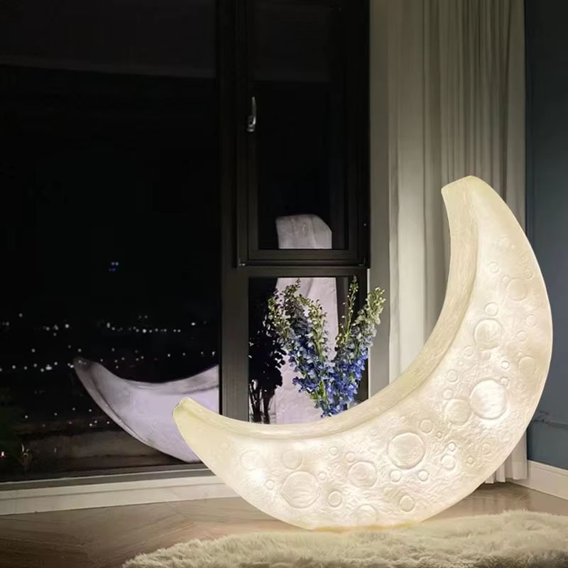 MoonLounge Crescent Floor Lamp Chair Nordic Ambient Moonlight Design 4
