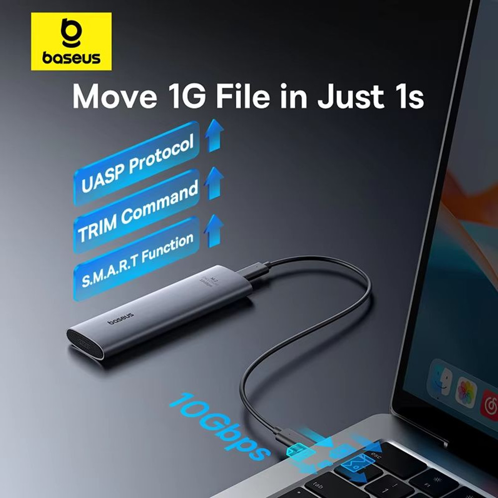 Baseus TurboLink M2 SSD Enclosure 10 Gbps NVMe To USBC 32 Gen2 Adapter Up To 8 TB 1