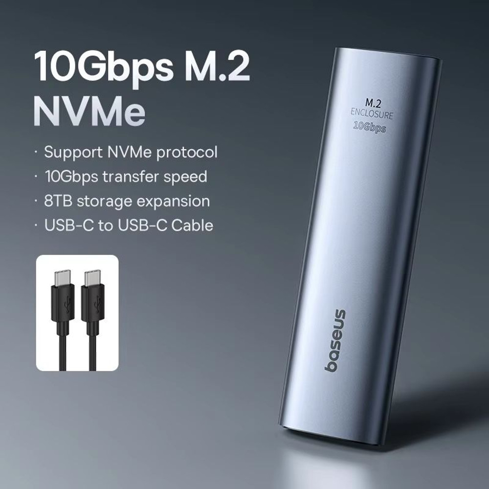 Baseus TurboLink M2 SSD Enclosure 10 Gbps NVMe To USBC 32 Gen2 Adapter Up To 8 TB 6