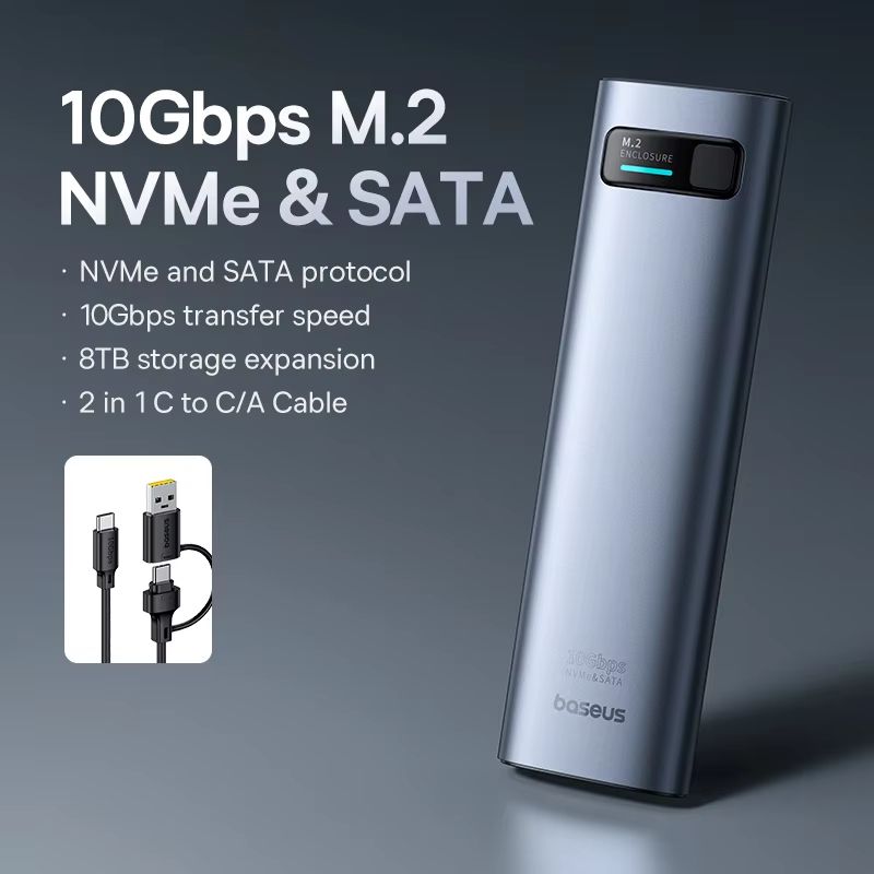 Baseus TurboLink M2 SSD Enclosure 10 Gbps NVMe To USBC 32 Gen2 Adapter Up To 8 TB 7