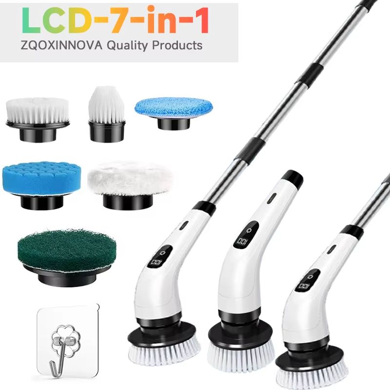 MultiSurface Cordless Electric Spin Scrubber Household Cleaning Brush For Kitchen Bath 8