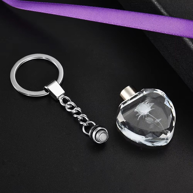 Fairy Rose Heart Crystal LED Keychain Lover Gift Bag Charm 4