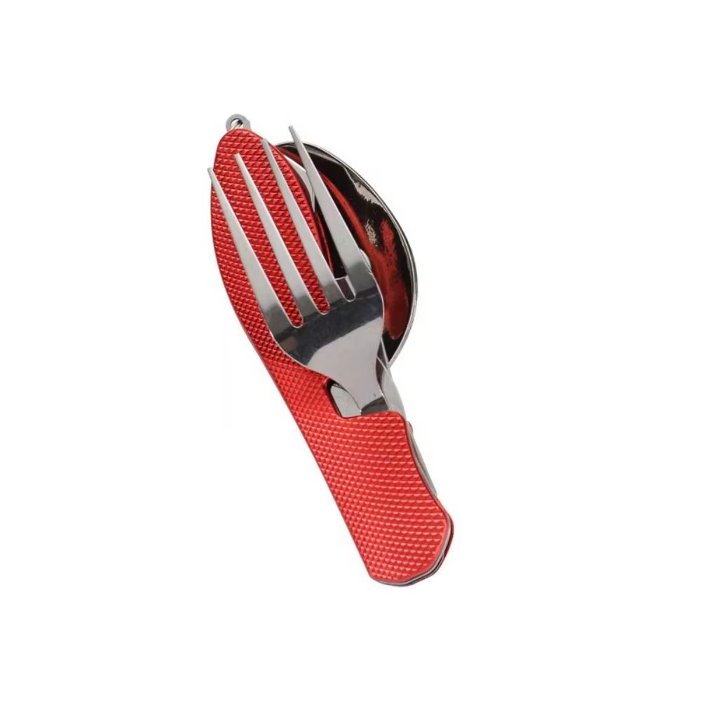 4 In 1 Folding Camping Cutlery Knife Fork Spoon Outdoor Travel Tableware Tool 7