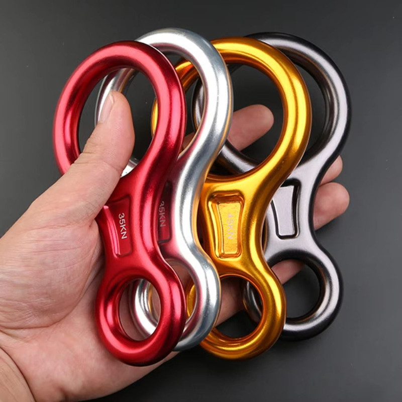 Aluminum Alloy Figure8 Ring Descender Device For Rock Climbing Safety 0