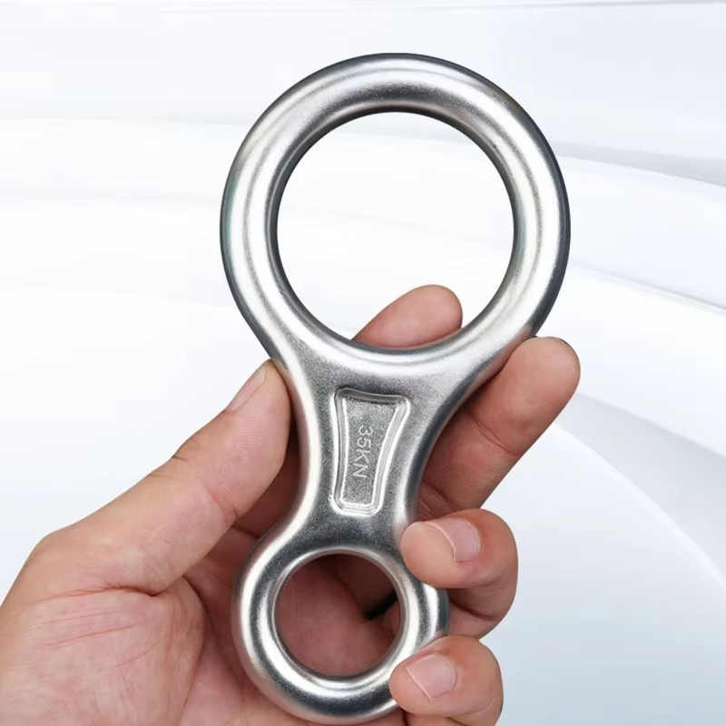 Aluminum Alloy Figure8 Ring Descender Device For Rock Climbing Safety 4