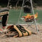 Portable Camping Fire Pit Grill Stainless Steel Mesh Wood Stove Stand Outdoor BBQ Rack 5