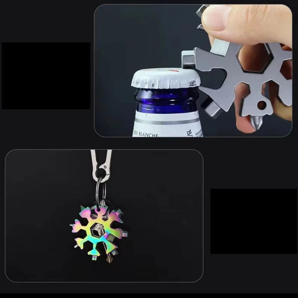 18 In 1 Snowflake Multi Tool Stainless Steel Pocket Wrench Outdoor EDC Gadget 2