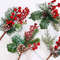 Green And Red Christmas Pine Branch Picks For DIY Holiday Decor 2