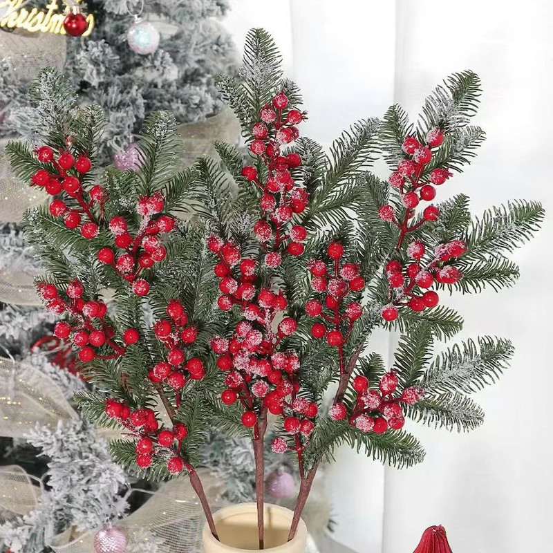 Green And Red Christmas Pine Branch Picks For DIY Holiday Decor 3