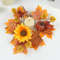 Autumn Maple Leaves Sunflower Candle Ring Wreath For Pillar Candles 0