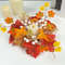 Autumn Maple Leaves Sunflower Candle Ring Wreath For Pillar Candles 1