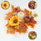 Autumn Maple Leaves Sunflower Candle Ring Wreath For Pillar Candles 2