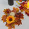Autumn Maple Leaves Sunflower Candle Ring Wreath For Pillar Candles 4