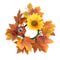 Autumn Maple Leaves Sunflower Candle Ring Wreath For Pillar Candles 5