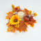 Autumn Maple Leaves Sunflower Candle Ring Wreath For Pillar Candles 6
