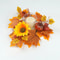Autumn Maple Leaves Sunflower Candle Ring Wreath For Pillar Candles 6