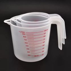 triple-cup precision kitchen measuring set 8.5oz/17oz/34oz – durable pvc liquid & dry cups