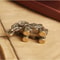Antique Bronze Mini Elephant Figurines Solid Copper Tea Pet Table Decor Set 3