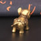 Antique Bronze Mini Elephant Figurines Solid Copper Tea Pet Table Decor Set 5