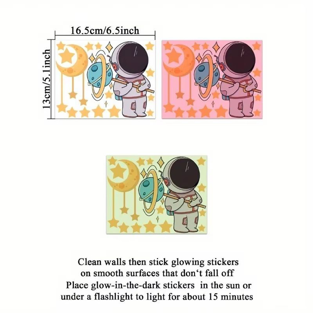 Luminous Astronaut Stars Moon Switch Wall Stickers 2