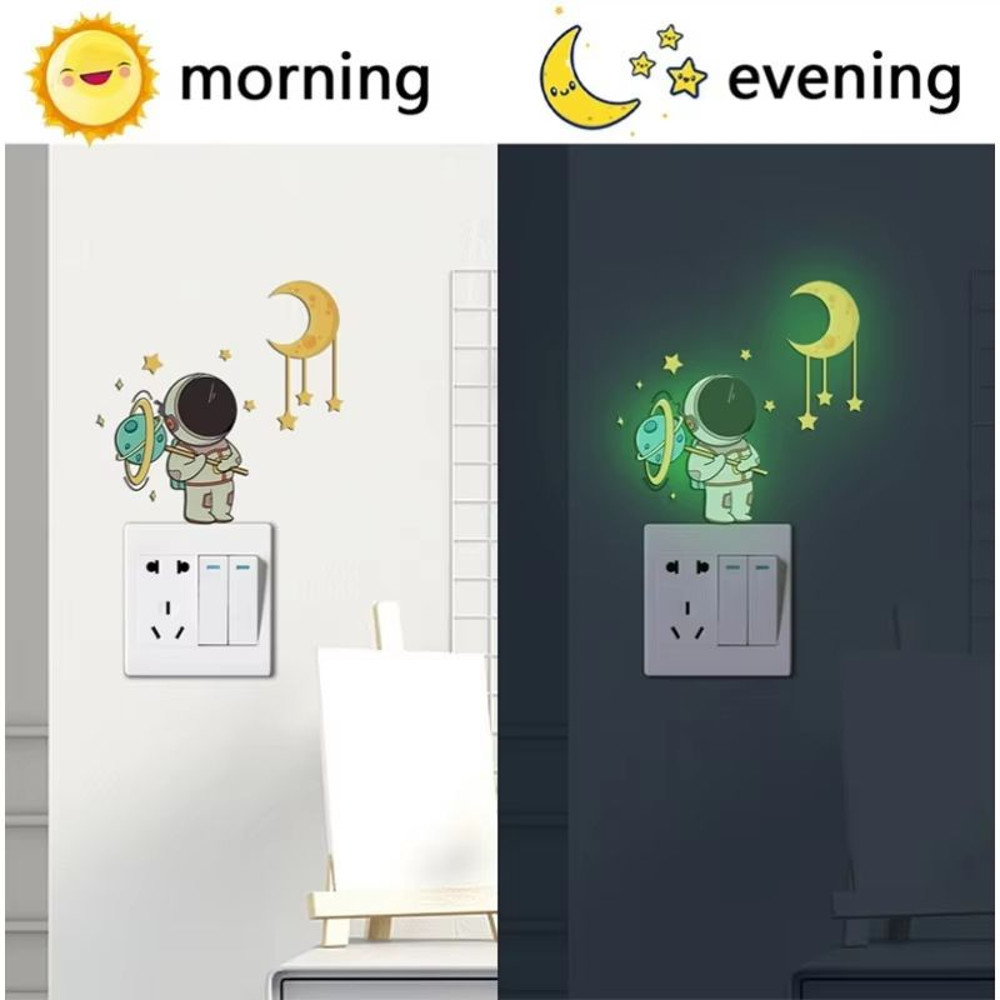 Luminous Astronaut Stars Moon Switch Wall Stickers 4