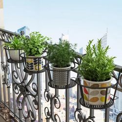 iron art balcony hanging flower pot holder basket