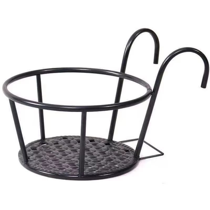 Iron Art Balcony Hanging Flower Pot Holder Basket 1